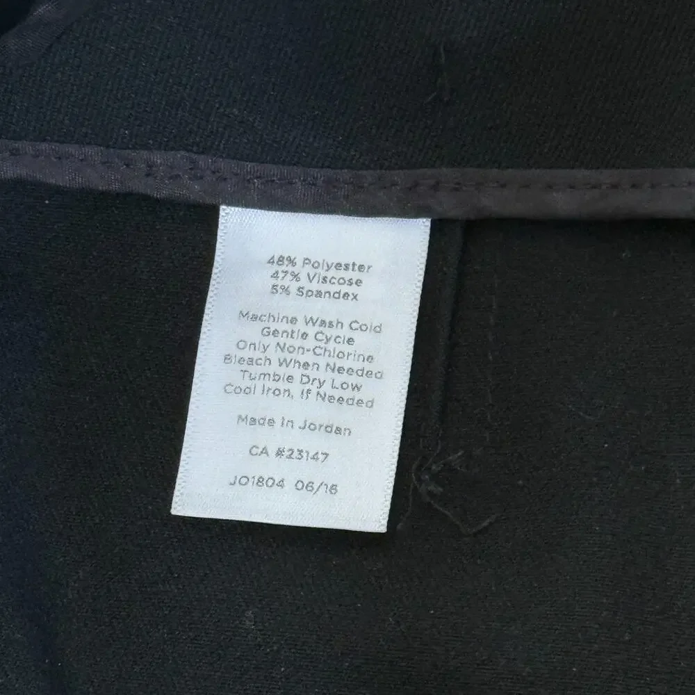 Talbots Black Ponte Dress Pants 10 Side Zip Straight Leg Stretch Trousers Office